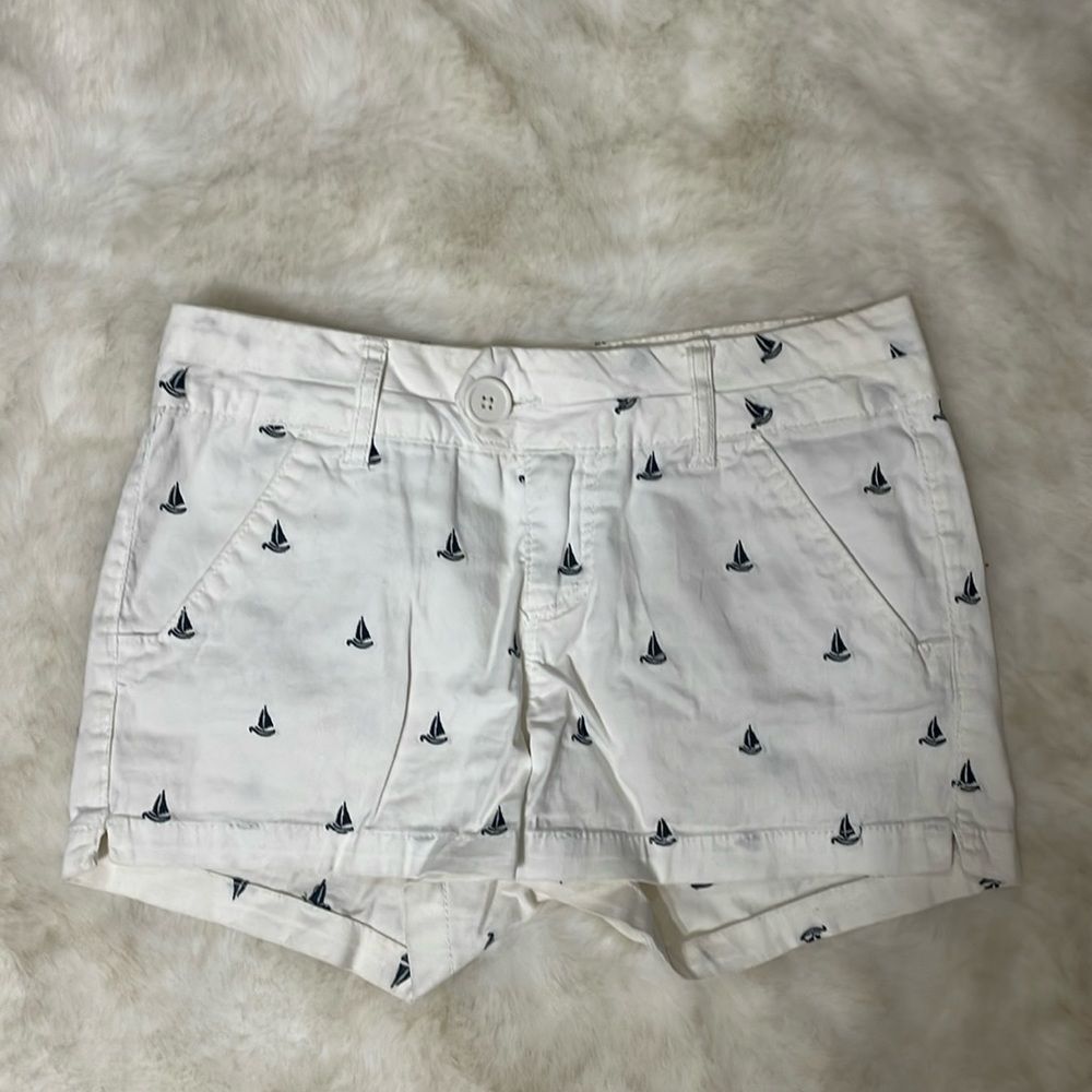 TELLURIDE CLOTHING CO Shorts Navy/White Preppy boat Chino 4 low rise vintage Y2